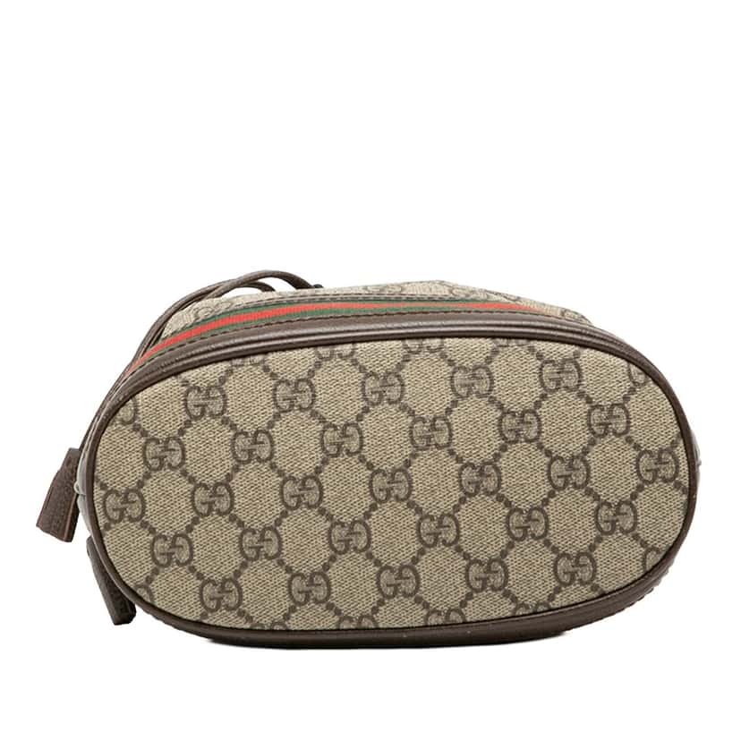 Gucci Small GG Supreme Web Ophidia Bucket Bag Beige Very good condition - Inside View