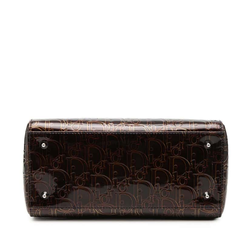 Dior Medium Patent Ultimate Lady Dior Brown Leather Very good condition - Inside View