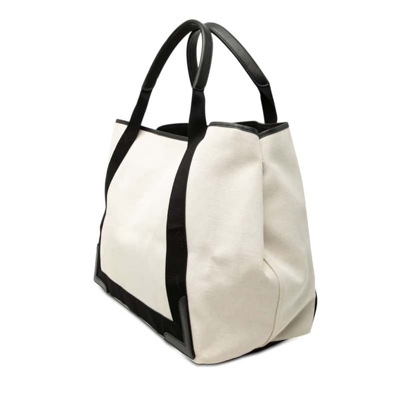Balenciaga Canvas Navy Cabas Tote M White Very good condition - Back View