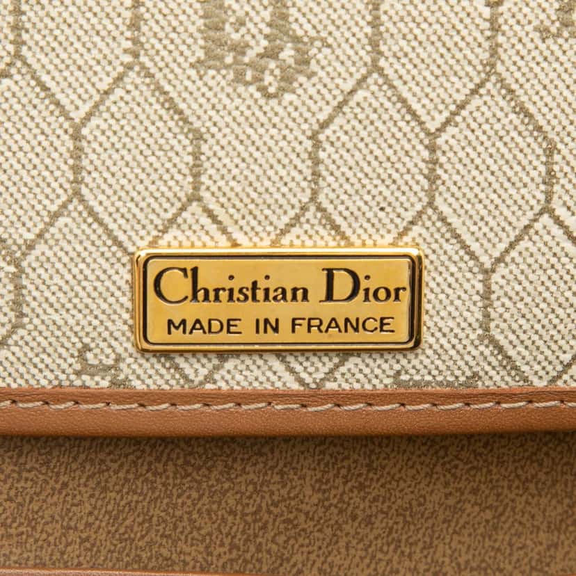 Dior Honeycomb Coated Canvas Chain Crossbody Beige Very good condition - Box View