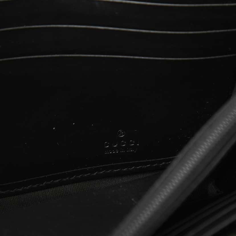 Gucci Guccissima Signature Crystal Cat Continental Wallet Black Leather Very good condition - Box View