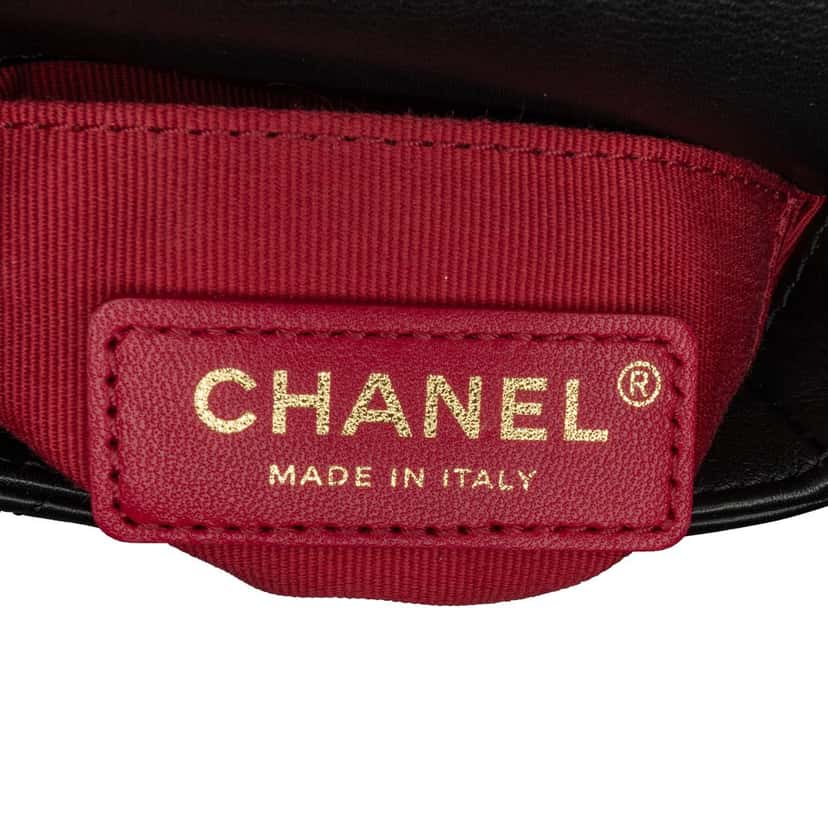 Chanel Mini Quilted Calfskin Framing Chain Flap Black Leather Very good condition - Box View
