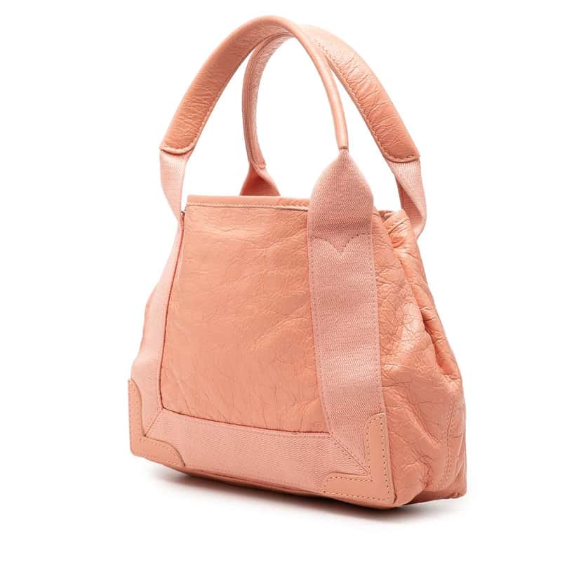 Balenciaga Lambskin Navy Cabas XS Pink Leather Very good condition - Back View