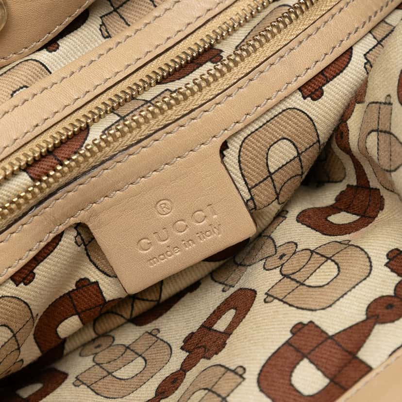 Gucci Medium Guccissima Web Britt Satchel Beige Leather Very good condition - Box View