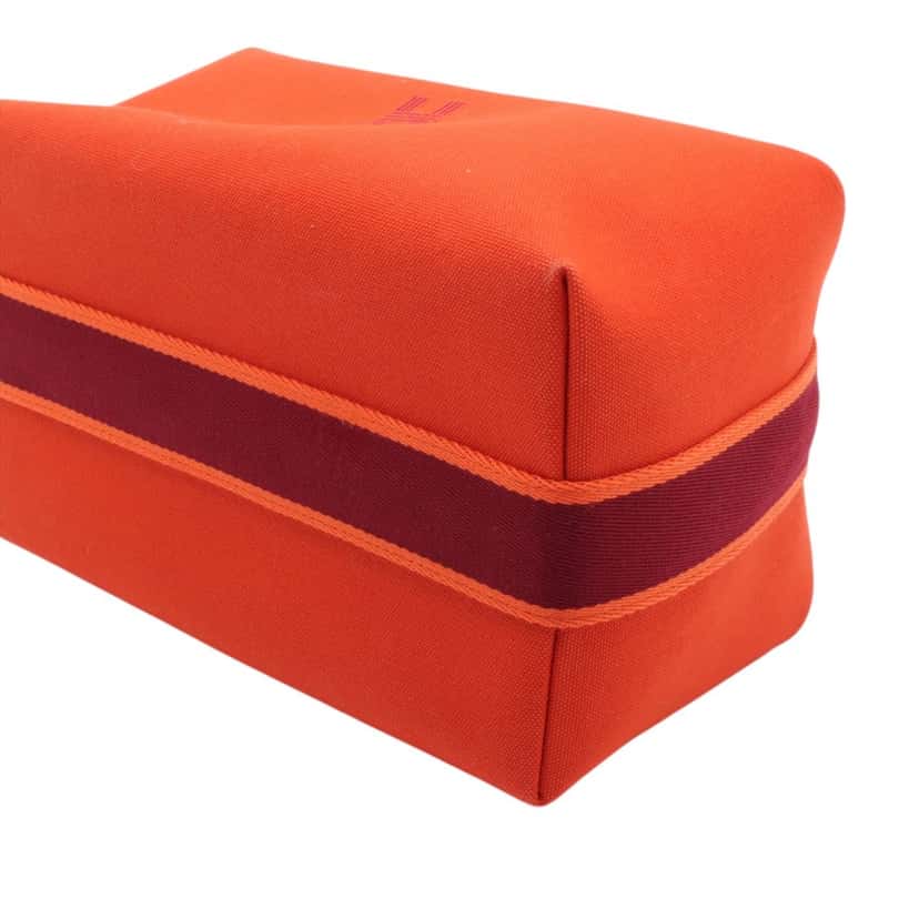 Hermès Large Toile Bride A Brac Case Orange Very good condition - Model View