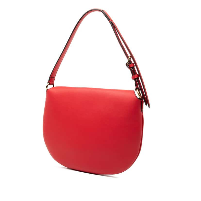 Fendi Small Leather Croissant Hobo Red Leather Very good condition - Back View