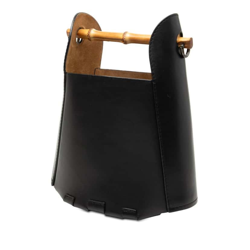 Loewe Calfskin Bamboo Bucket Bag Black Leather Very good condition - Back View
