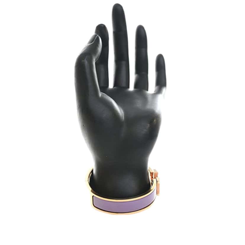 Hermès Narrow Enamel Clic H Bracelet PM Purple Very good condition - Inside View