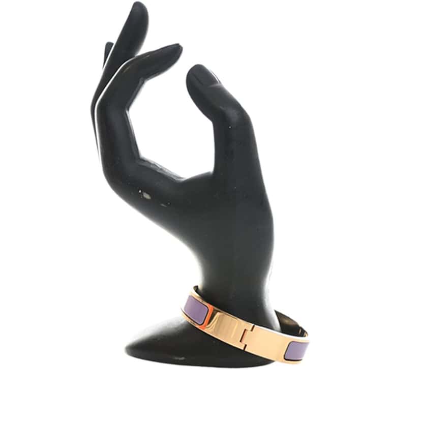 Hermès Narrow Enamel Clic H Bracelet PM Purple Very good condition - Model View
