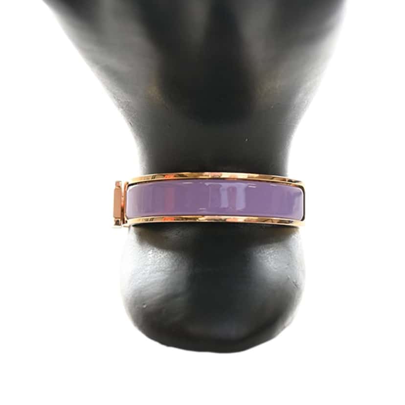 Hermès Narrow Enamel Clic H Bracelet PM Purple Very good condition - Box View