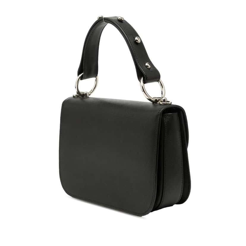 Prada Saffiano Lux Arcade Satchel Black Leather Very good condition - Back View
