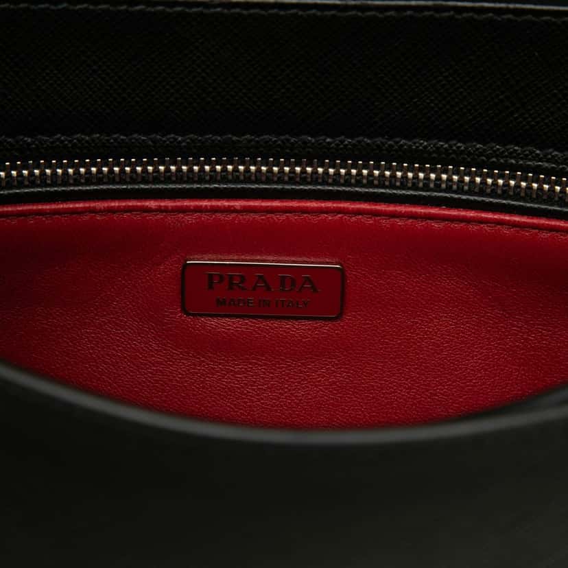 Prada Saffiano Lux Arcade Satchel Black Leather Very good condition - Box View