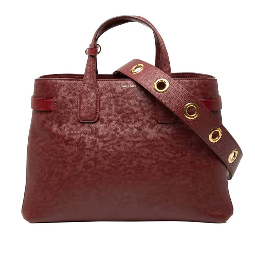 Burberry Medium Leather Banner Satchel Red Leather Very good condition - Front View