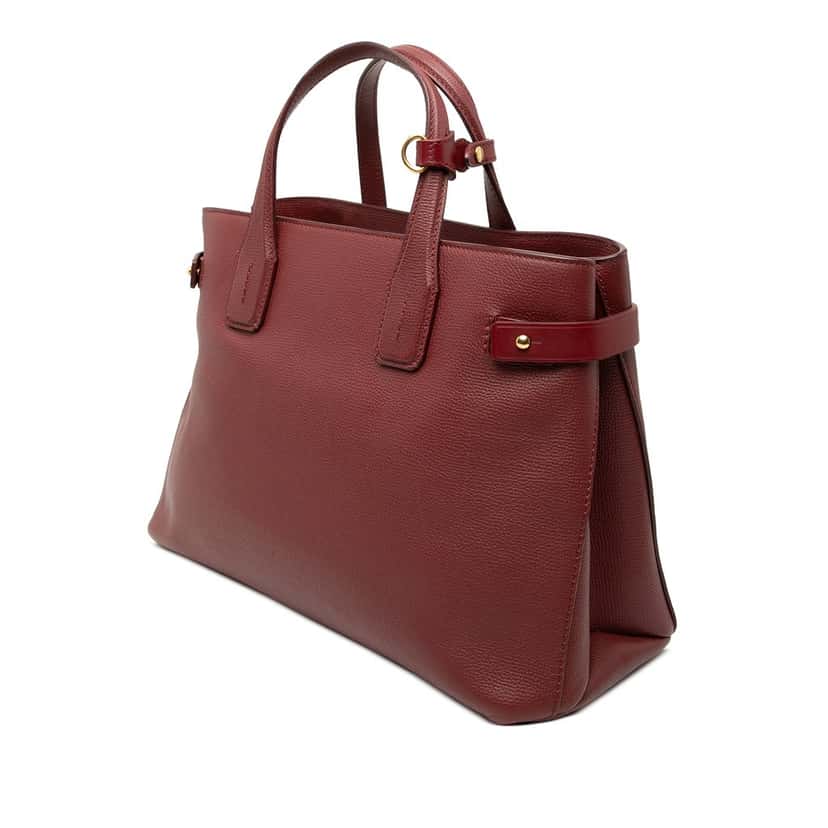 Burberry Medium Leather Banner Satchel Red Leather Very good condition - Back View