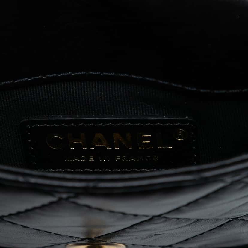 Chanel Mini Aged Calfskin City School Flap Black Leather Very good condition - Box View
