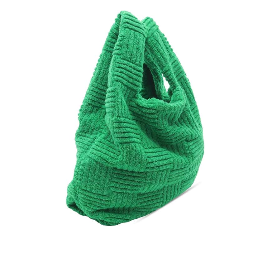 Bottega Veneta Terry Cloth Shopping Tote Green Very good condition - Back View
