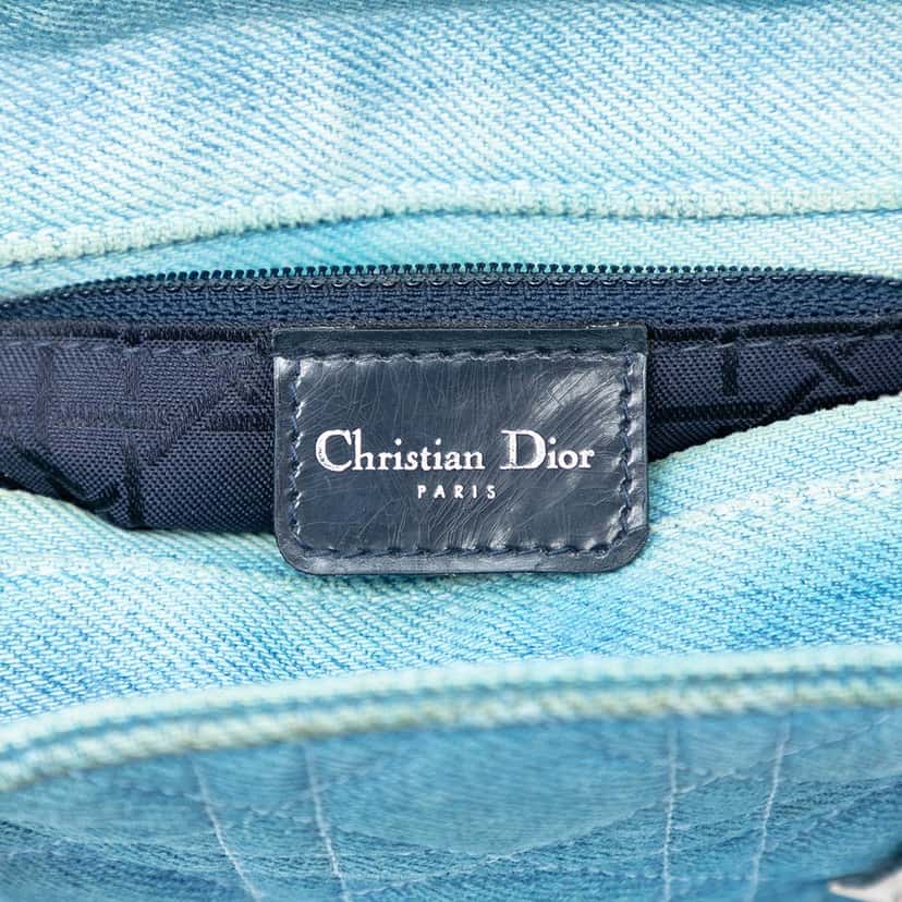 Dior Medium Denim Cannage Acrylic Handles Lady Dior Blue Very good condition - Box View
