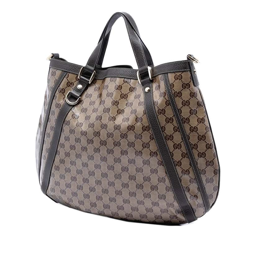 Gucci GG Crystal Abbey D Ring Convertible Tote Beige Very good condition - Back View