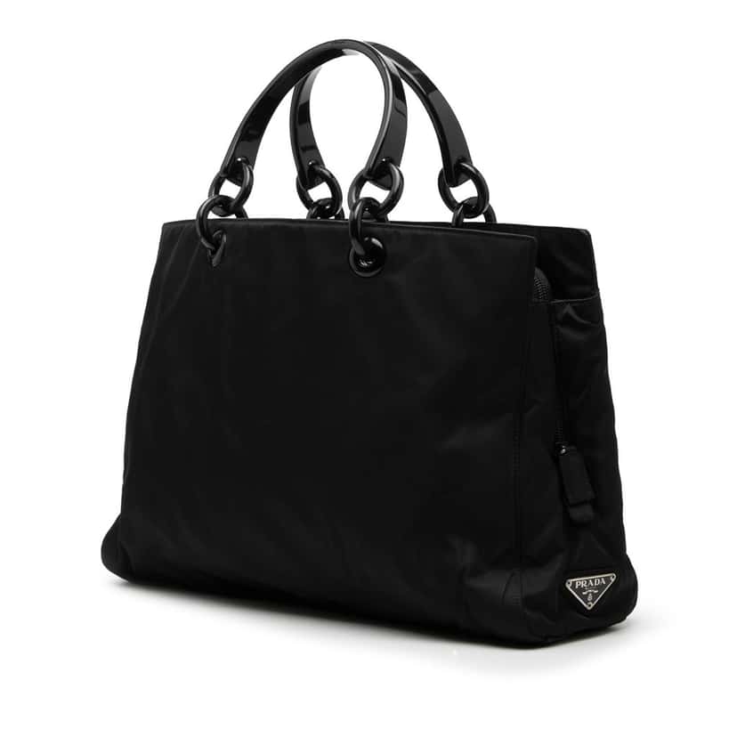 Prada Tessuto Acrylic Handle Bag Black Very good condition - Back View