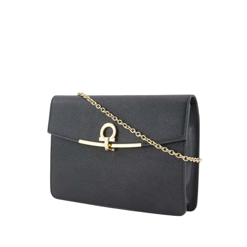Salvatore Ferragamo Leather Gancini Icona Crossbody Black Leather Very good condition - Back View