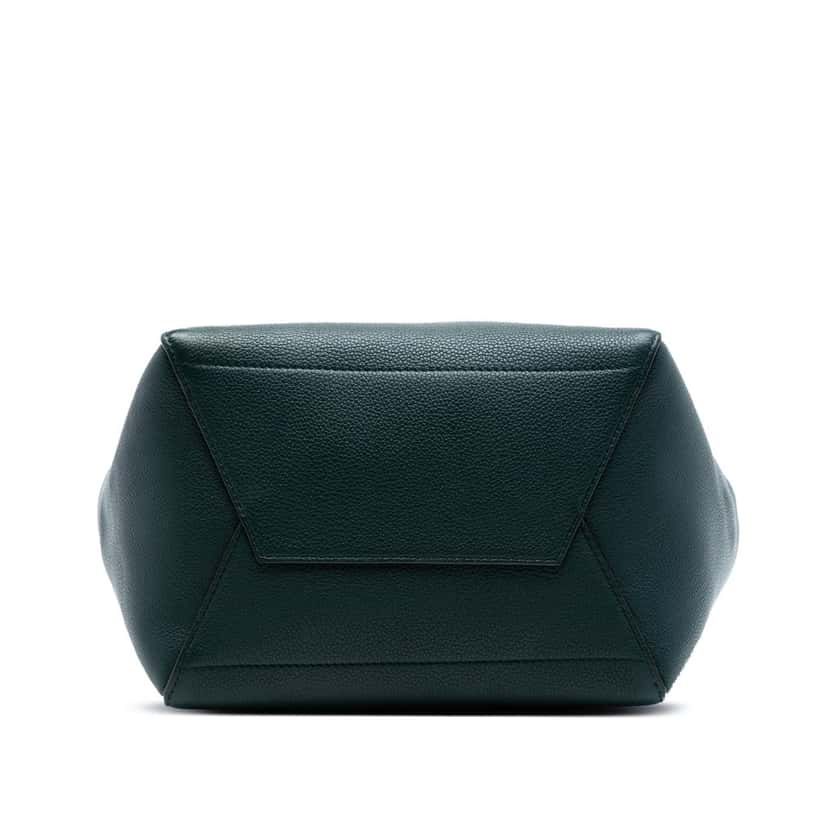 Celine Medium Leather Seau Sangle Bucket Bag Green Leather Very good condition - Inside View