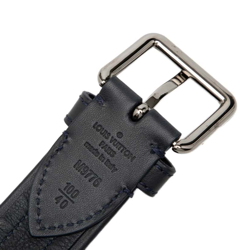 Louis Vuitton Leather Regatta Belt Blue Leather Never worn, with tag - Box View