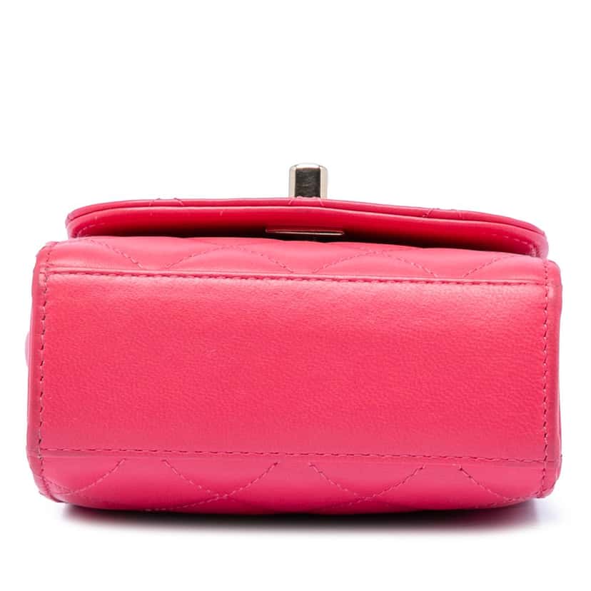 Chanel Mini Quilted Lambskin Trendy CC Clutch With Chain Pink Leather Very good condition - Inside View