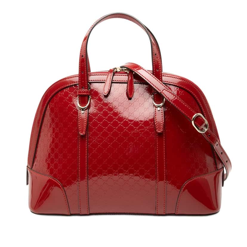 Gucci Small Microguccissima Patent Nice Dome Satchel Red Leather Very good condition - Front View