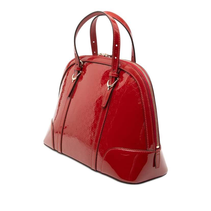 Gucci Small Microguccissima Patent Nice Dome Satchel Red Leather Very good condition - Back View