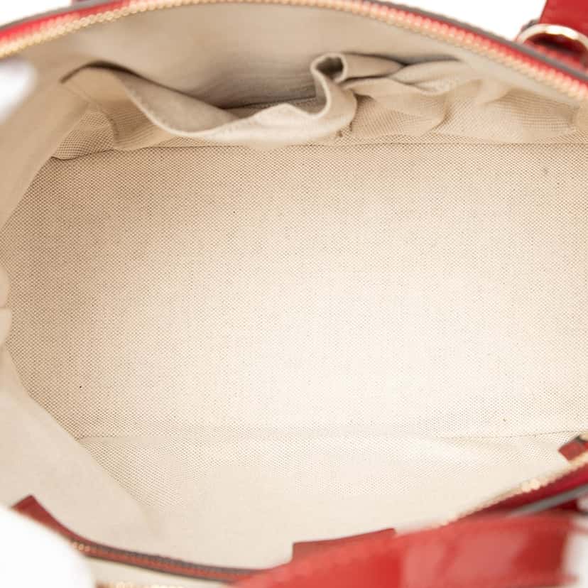 Gucci Small Microguccissima Patent Nice Dome Satchel Red Leather Very good condition - Model View