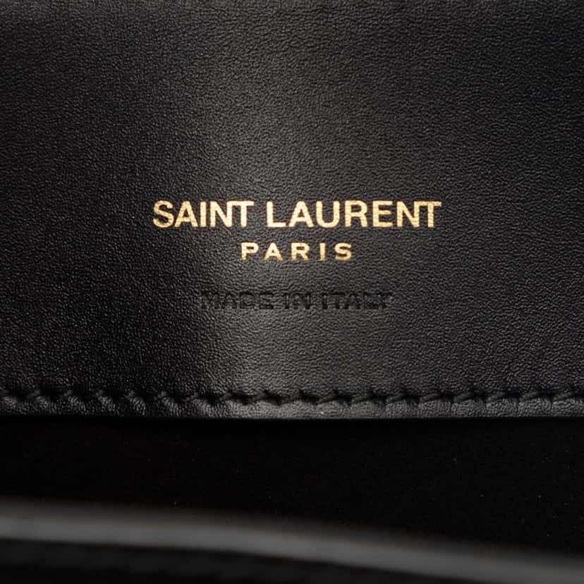 Saint Laurent Mini Shiny Calfskin Le 37 Bucket Bag Black Leather Very good condition - Box View