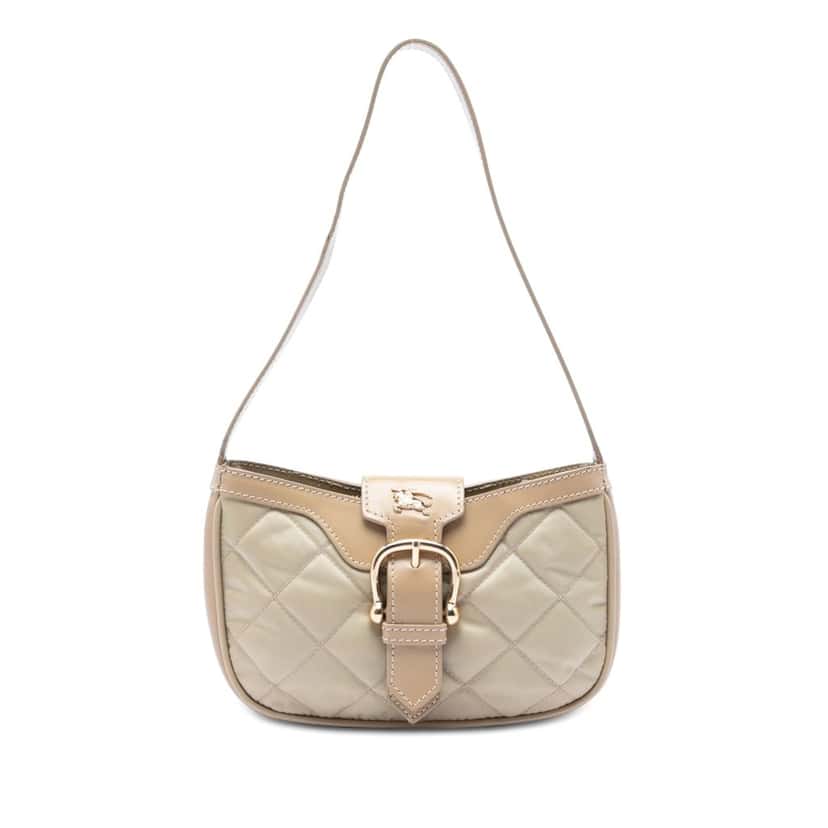 Burberry Quilted Nylon and Leather Sophie Shoulder Bag Brown Very good condition - Front View
