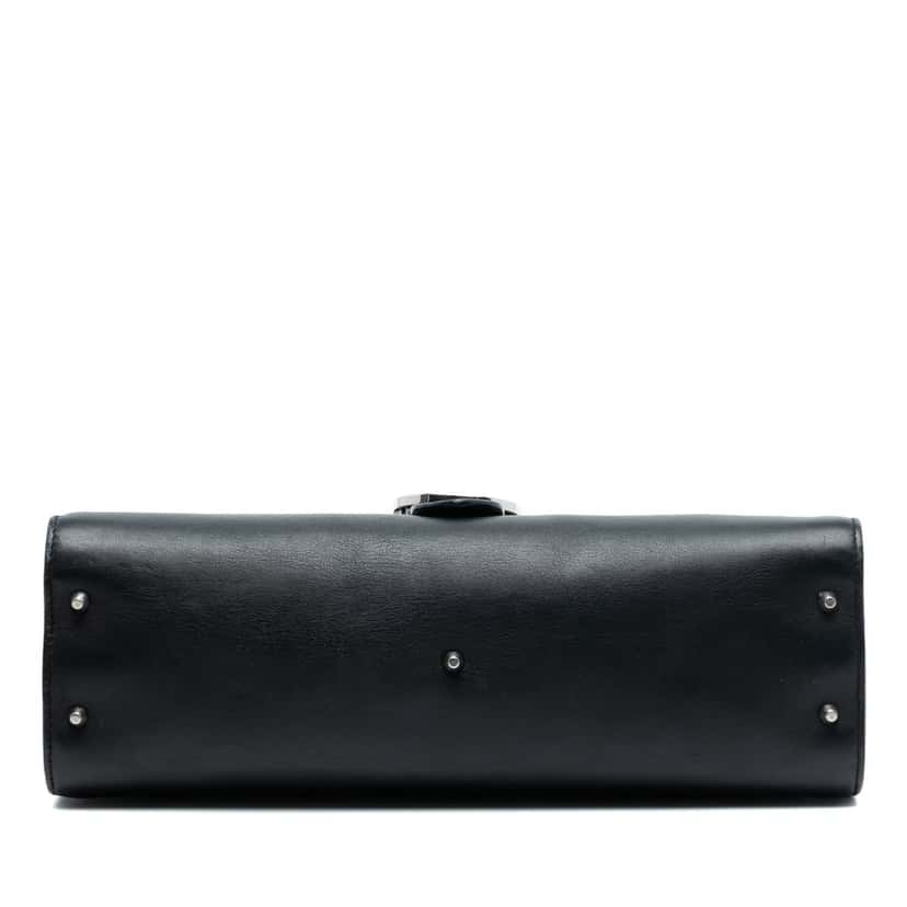 Gucci Medium Leather Dollar Interlocking G Crossbody Black Leather Very good condition - Inside View