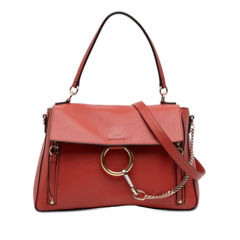 Chloé Medium Leather Faye Day Satchel Red Leather Very good condition - Front View