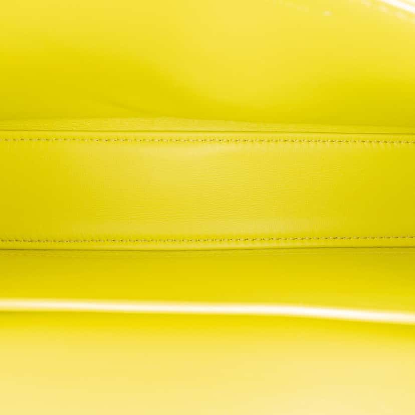 Celine Shiny Calfskin Claude Chain Shoulder Bag Yellow Leather Very good condition - Model View