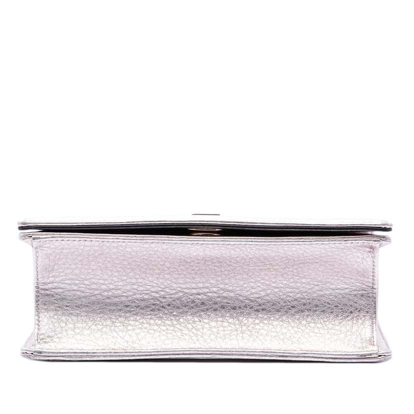 Dior Small Metallic Grained Calfskin Diorama Flap Gold Leather Very good condition - Inside View