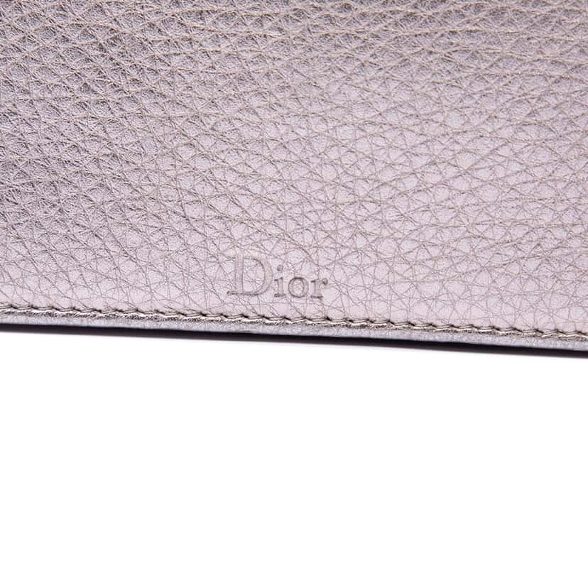 Dior Small Metallic Grained Calfskin Diorama Flap Gold Leather Very good condition - Box View