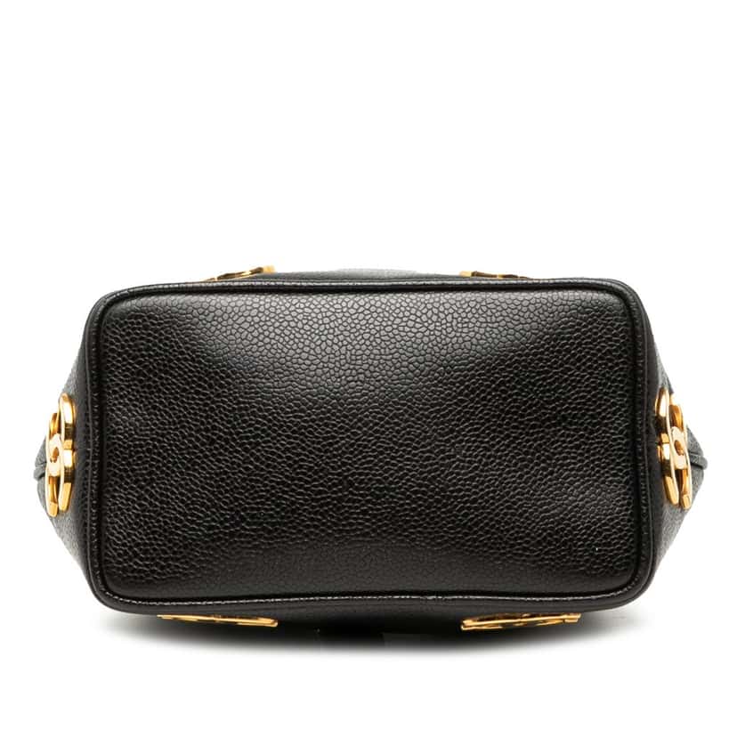 Chanel Triple CC Caviar Bucket Black Leather Very good condition - Inside View