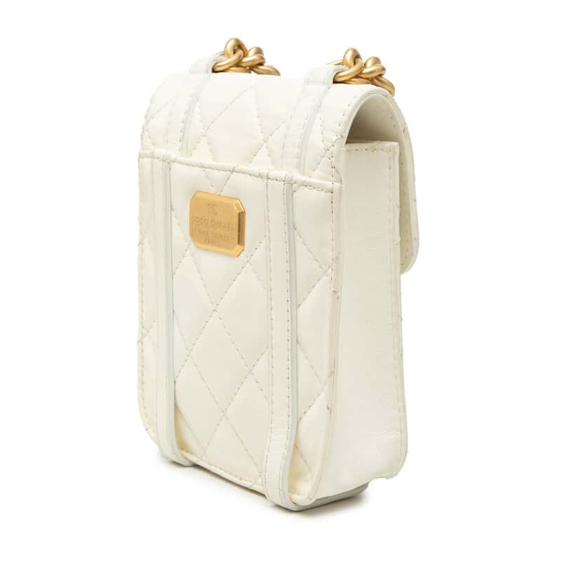 Chanel Mini Aged Calfskin City School Flap White Leather Very good condition - Back View