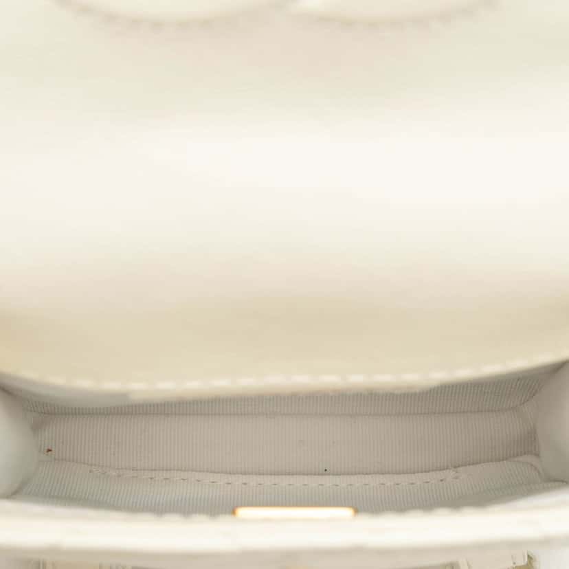 Chanel Mini Aged Calfskin City School Flap White Leather Very good condition - Model View