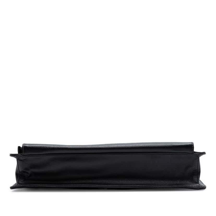 Prada Saffiano Cuir Travel Front Zip Pocket Briefcase Black Leather Very good condition - Inside View