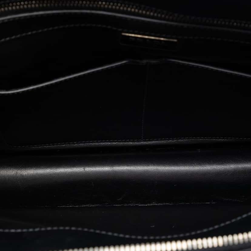 Prada Saffiano Cuir Travel Front Zip Pocket Briefcase Black Leather Very good condition - Model View