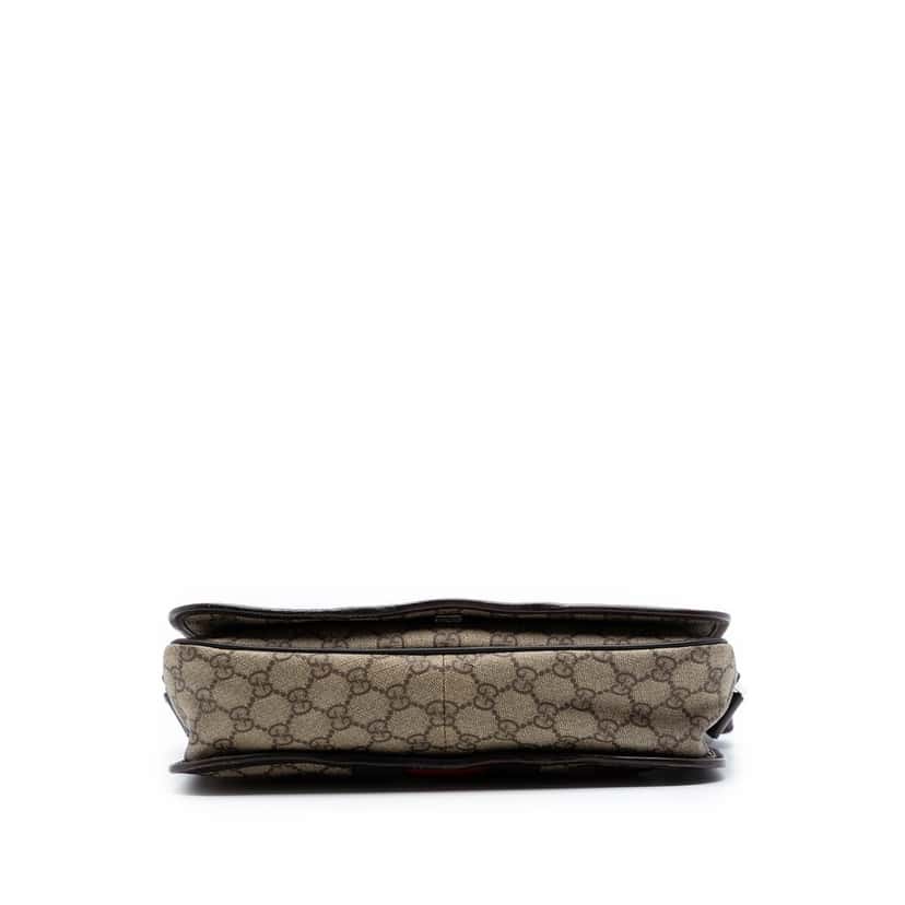 Gucci Medium GG Supreme Web Flap Messenger Bag Beige Very good condition - Inside View