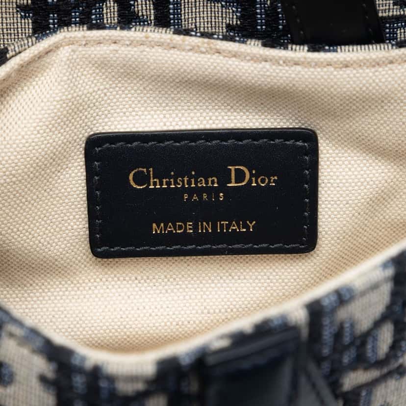 Dior Mini Oblique Canvas Saddle Bag Blue Very good condition - Box View