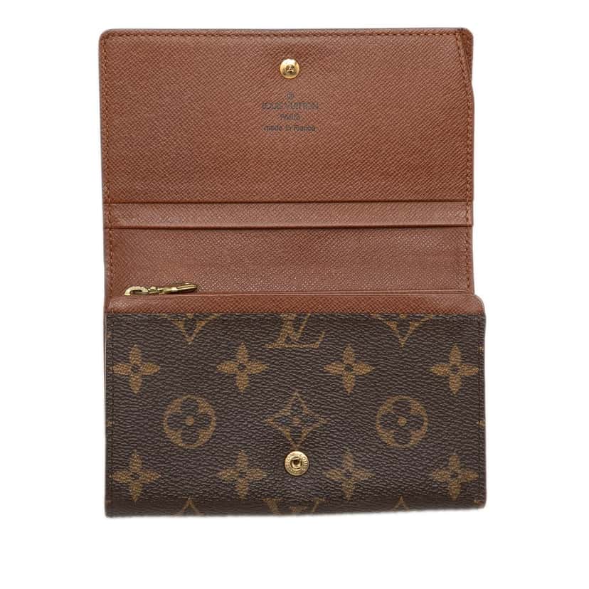 Louis Vuitton Monogram Porte Monnaie Billets Tresor Wallet Brown Very good condition - Model View