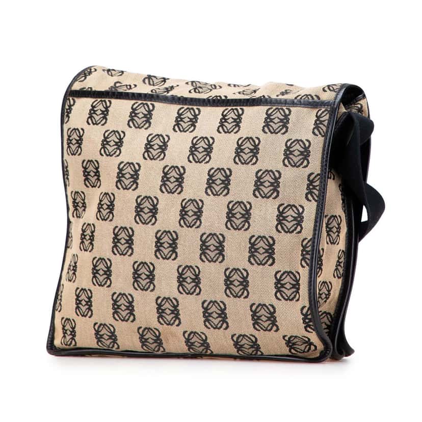 Loewe Anagram Canvas Messenger Bag Beige Very good condition - Back View