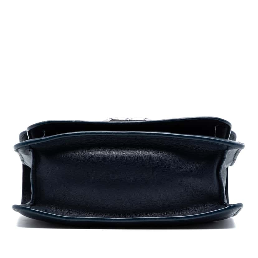 Chanel Small Quilted Goatskin CC Box Flap Blue Leather Very good condition - Inside View