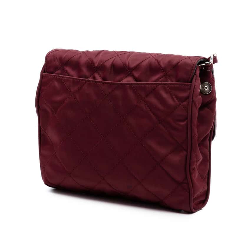 Prada Impuntu Tessuto Chain Crossbody Red Very good condition - Back View