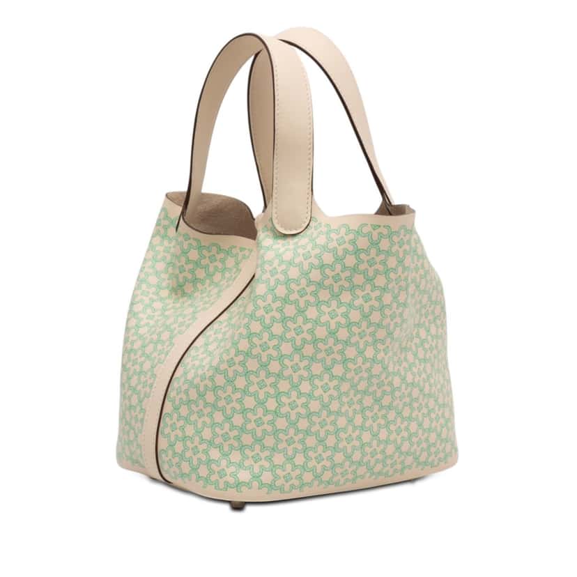 Hermès Swift Lucky Daisy Picotin Lock 18 White Leather Very good condition - Back View