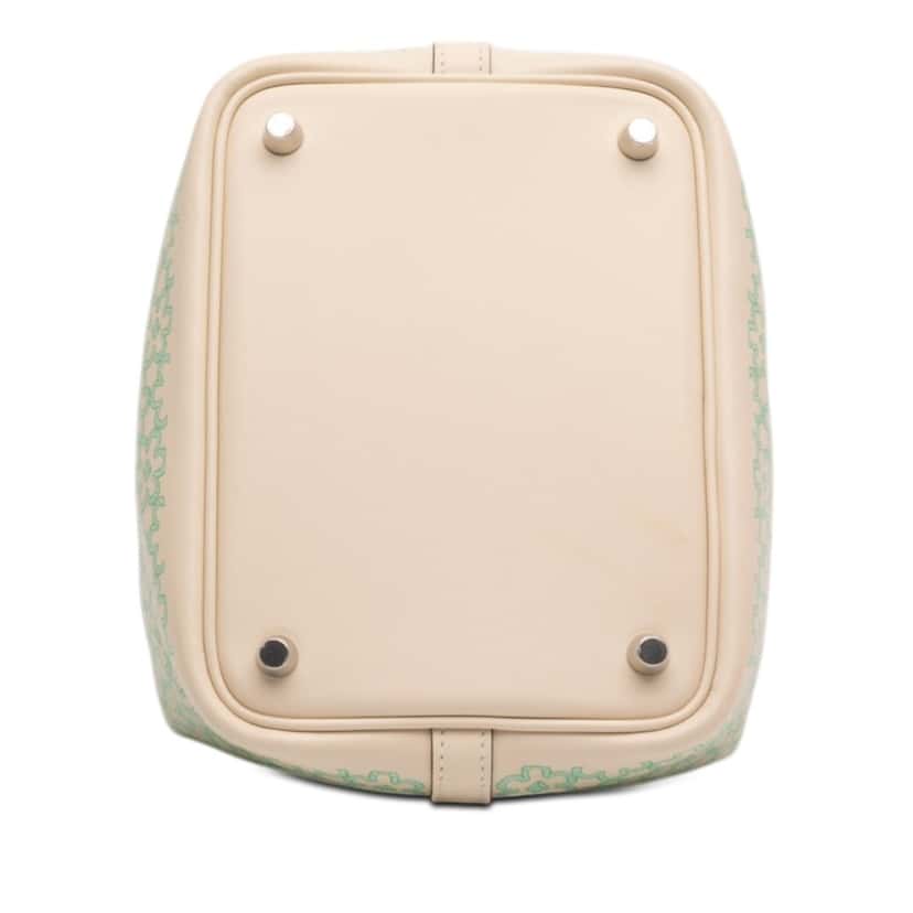 Hermès Swift Lucky Daisy Picotin Lock 18 White Leather Very good condition - Inside View